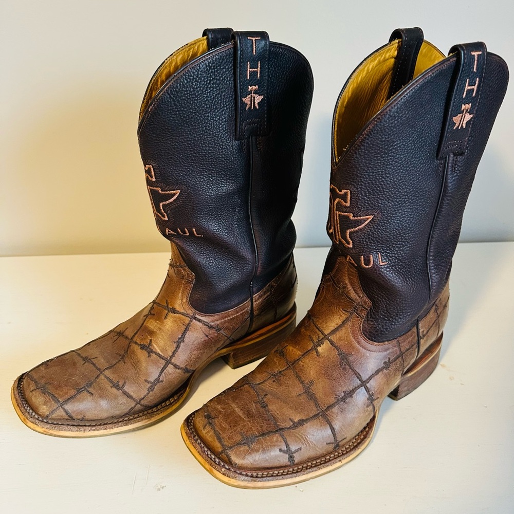 Tin Haul “Bob Fence” Cowboy Boots Black and Brown Classic Western Style